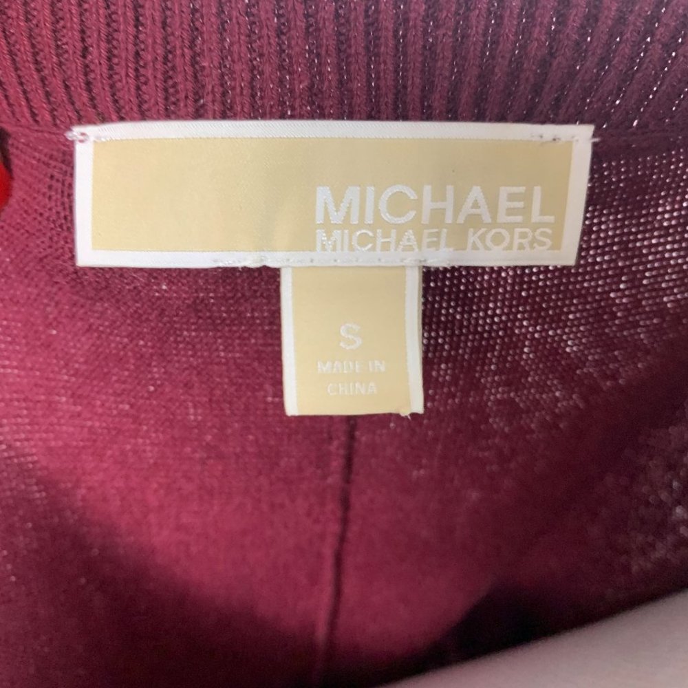 MICHAEL KORS MK Women's Size Small Burgundy Crew Neck Light Weight Sweater - Picture 7 of 9